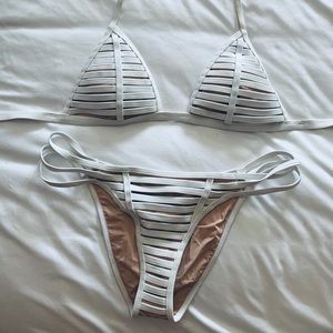Bandage Style Bikini Size Medium White Nude